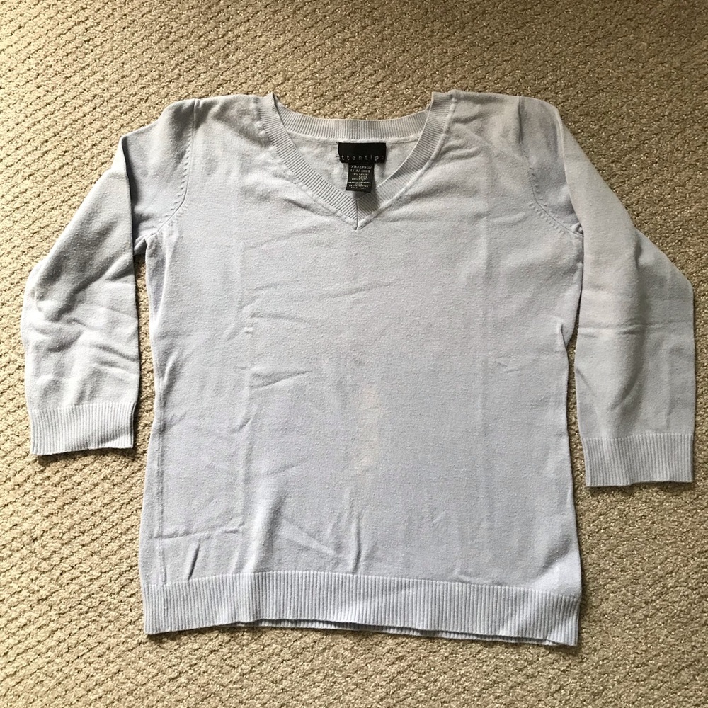 5/$15 Attention Light Blue 3/4 Sleeve Pullover Sweater